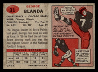 1957 Topps #31 George Blanda Excellent+  ID: 405963