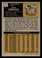 1971 Topps #1 Johnny Unitas Excellent  ID: 406085