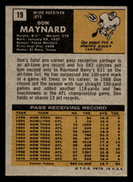 1971 Topps #19 Don Maynard Near Mint  ID: 406089