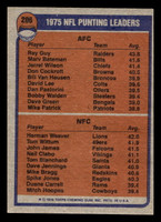 1976 Topps #206 Ray Guy/Herman Weaver 1975 Punting Leaders Near Mint 