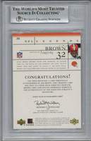 2001 Upper Deck Legends #JB2 Jim Brown SP /50 Auto BGS 9 Mint