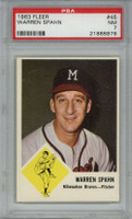 1963 Fleer #45 Warren Spahn Braves PSA 7 Near Mint