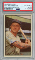 1953 Bowman Color #58 Willard Marshall Reds Signed Auto PSA/DNA