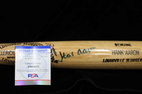 Hank Aaron Bat Signed Auto PSA/DNA Braves Louisville Slugger