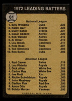 1973 Topps #61 Billy Williams/Rod Carew Batting Leaders Ex-Mint  ID: 409133