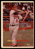 1957 Topps #188 Felix Mantilla EX Excellent RC Rookie ID: 94724