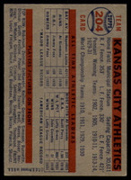 1957 Topps #204 Athletics Team VG Very Good  ID: 94775
