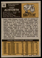 1971 Topps #10 Lance Alworth Near Mint+  ID: 218427