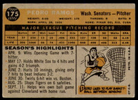 1960 Topps #175 Pedro Ramos Very Good  ID: 223547