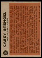 1962 Topps #29 Casey Stengel MG Excellent+  ID: 227316