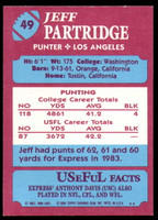 1984 Topps USFL #49 Jeff Partridge NM-Mint  ID: 263079