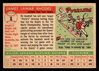 1955 Topps #1 Dusty Rhodes Very Good  ID: 410433