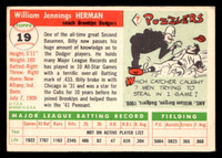1955 Topps #19 Billy Herman CO Excellent  ID: 410435