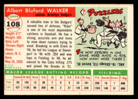 1955 Topps #108 Rube Walker VG-EX Miscut 