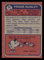 1973 Topps #95 Frank Nunley Ex-Mint 