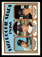 1972 Topps #28 Bob Gebhard/Steve Brye/Hal Haydel Twins Rookies Near Mint RC Rookie  ID: 411300