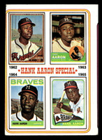 1974 Topps #4 Hank Aaron 1962-65 Excellent Miscut 