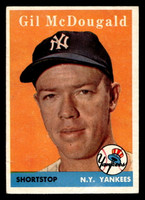 1958 Topps #20 Gil McDougald UER Excellent Writing on Card 