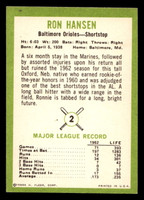 1963 Fleer #2 Ron Hansen Excellent+ 