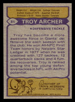 1979 Topps #81 Troy Archer Ex-Mint 