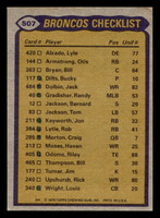 1979 Topps #507 Lonnie Perrin/Riley Odoms/Steve Foley/Bernard Jackson/Lyle Alzado TL Ex-Mint 