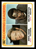 1978 Topps #334 Errol Mann/Walter Payton 1977 Scoring Leaders Near Mint  ID: 415820