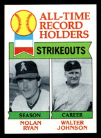 1979 Topps #417 Nolan Ryan/Walter Johnson ATL Near Mint+  ID: 416430