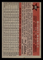 1958 Topps #487 Mickey Mantle AS TP Ex-Mint  ID: 417352