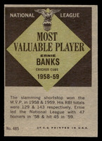 1961 Topps #485 Ernie Banks Near Mint  ID: 417384