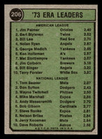 1974 Topps #206 Jim Palmer/Tom Seaver ERA Leaders Ex-Mint  ID: 417552