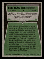 1975 Topps #35 Dan Dierdorf Near Mint  ID: 417626