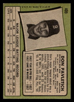 1971 Topps #409 Don Pavletich Excellent+  ID: 418303
