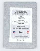 2015 Topps Supreme #94 Black Printing Plate Earl Campbell Oilers Real 1 of 1 1/1
