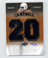 2013 Quantum Signature Numbers Earl Campbell Texas Auto ON CARD 4/20