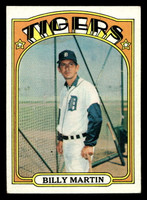 1972 Topps #33 Billy Martin MG Excellent  ID: 421066