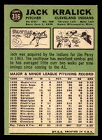 1967 Topps #316 Jack Kralick Ex-Mint  ID: 424004