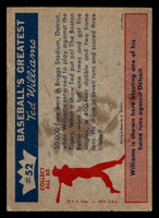 1959 Fleer Ted Williams #52 1954 - Ted's Comeback Very Good Wax Stain on Back 