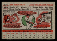 1956 Topps #269 Jack Meyer Ex-Mint RC Rookie  ID: 426021