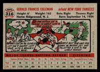 1956 Topps #316 Jerry Coleman Near Mint 