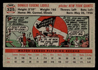 1956 Topps #325 Don Liddle Ex-Mint  ID: 426119