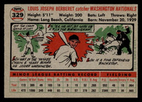 1956 Topps #329 Lou Berberet Near Mint RC Rookie  ID: 426129