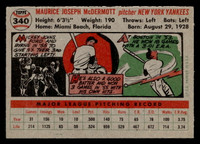 1956 Topps #340 Mickey McDermott Near Mint  ID: 426141