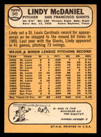 1968 Topps #545 Lindy McDaniel Very Good  ID: 426269