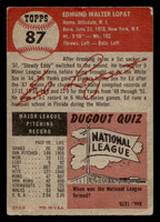 1953 Topps #87 Ed Lopat Very Good  ID: 426369