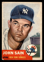 1953 Topps #119 Johnny Sain G-VG SP 