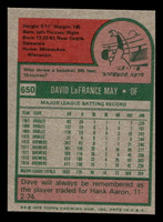 1975 Topps Mini #650 Dave May Near Mint+  ID: 426596