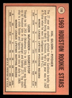 1969 Topps #156 Hal Gilson/Leon McFadden Astros Rookies Excellent+ RC Rookie  ID: 427231