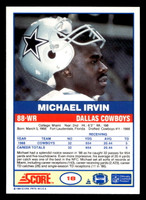 1989 Score #18 Michael Irvin NM-Mint RC Rookie  ID: 429138