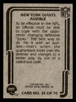 1980 Fleer Team Action #35 New York Giants Near Mint Football  ID: 429280