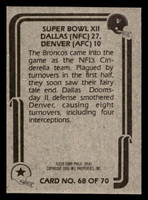 1980 Fleer Team Action #68 Super Bowl XII Near Mint Football  ID: 429341